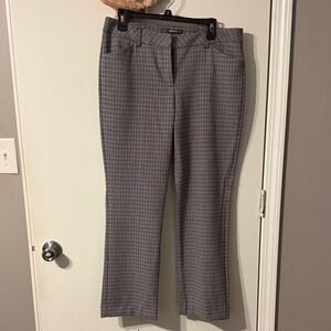 Express Womens Gray Patterned Boot-Cut Dress Pants
